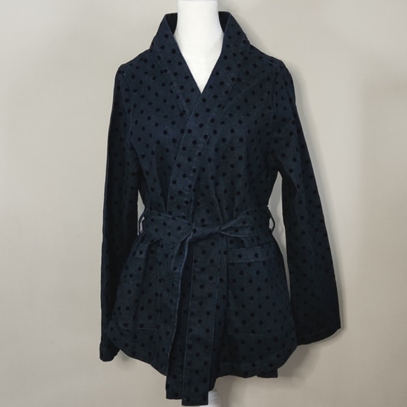 Nwot Frame Denim Polka Dot Wrap Jacket